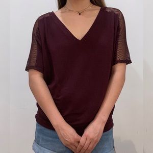 American Eagle Soft & Sexy Terry Top - S / Maroon